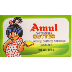 Amul Pasteurised Unsalted Butter 500g, Pack Of 12 Amul Pasteurised Unsalted Butter 500g, Pack Of 12