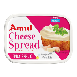Amul Cheese Spread Spicy Garlic 200g, Pack Of 12