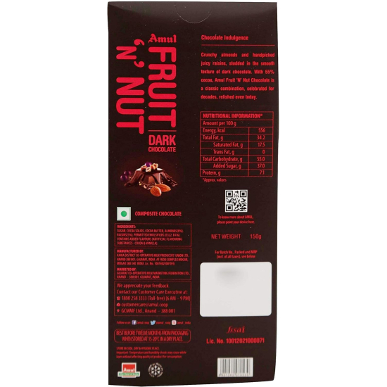 Amul Fruit & Nut Chocolate 150g