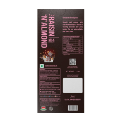 Amul Raisin & Almond Milk Chocolate 150g, Pack Of 10 Amul Raisin & Almond Milk Chocolate 150g, Pack Of 10