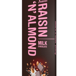 Amul Raisin & Almond Milk Chocolate 150g, Pack Of 10