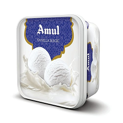Amul Ice Cream Vanilla Magic 1 Ltr, Pack Of 6 Amul Ice Cream Vanilla Magic 1 Ltr, Pack Of 6