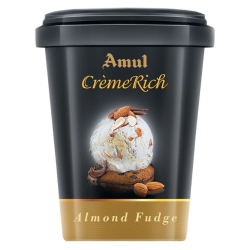 Amul Creme Rich Almond Fudge 500 ml, Pack Of 3 Amul Creme Rich Almond Fudge 500 ml, Pack Of 3