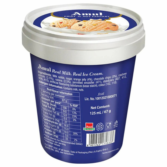 Amul Fruit 'N' Nut Fantasy Ice Cream 125 ml