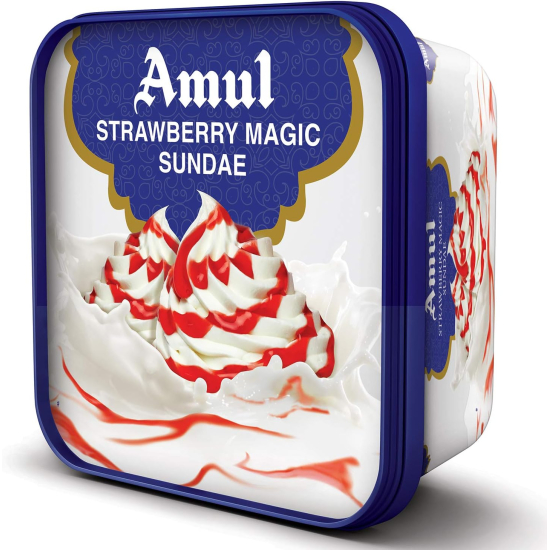 Amul Ice Cream Strawberry Magic 1 Ltr