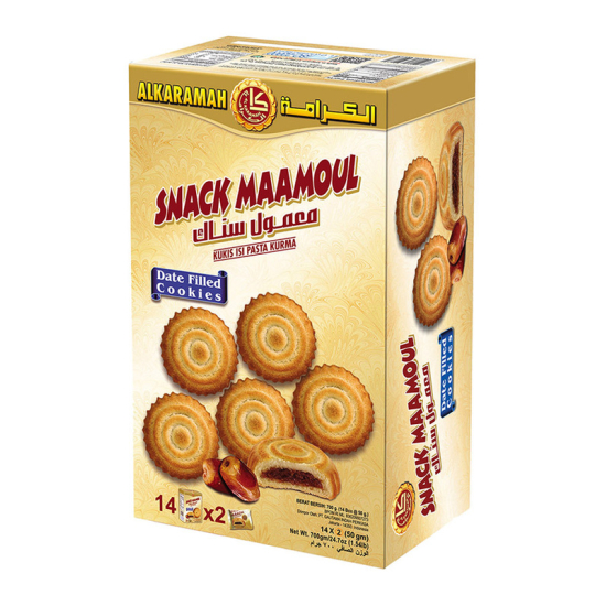 Al Karamah Snack Maamoul Box, 14 Pieces x 50g