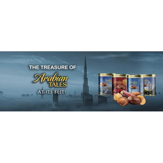 Arabian Tales Assorted Milk Chocolate Coated Nuts and Dates Can 200g