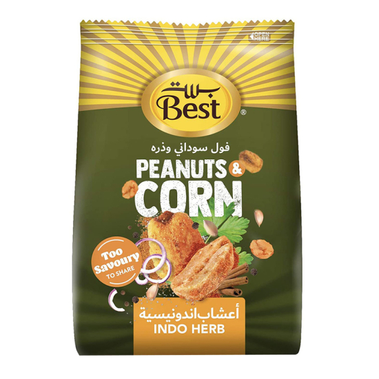 Best Indo Herb Peanuts & Corn Bag 150g, Pack Of 12