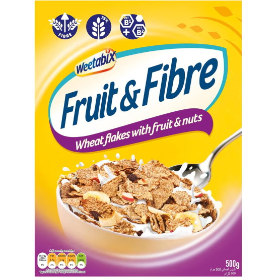 Weetabix Cereal Fruit & Fiber 500g, Pack Of 6