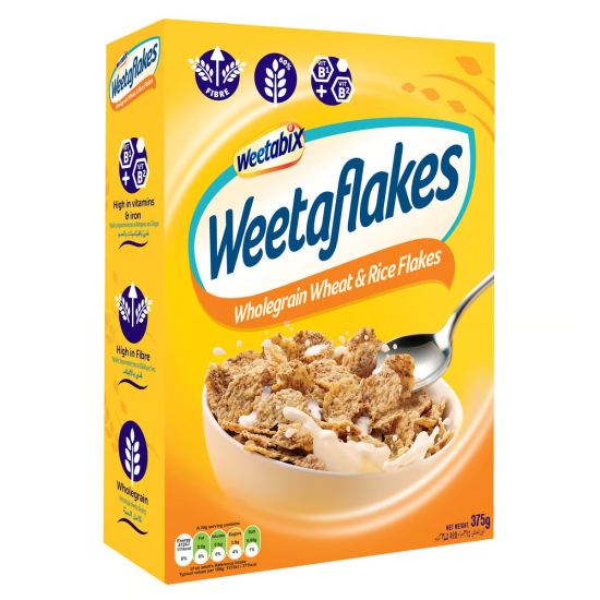 Weetabix Weetaflakes Wheat & Rice 375g, Pack Of 6