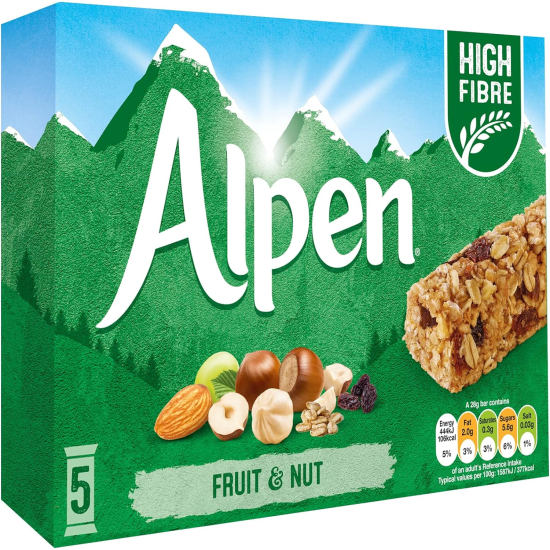 Alpen Cereal Bar Fruit & Nut 28g, Pack Of 6