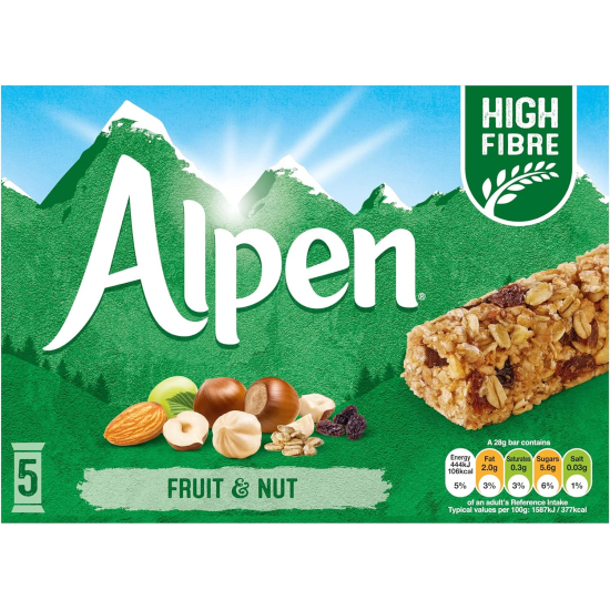 Alpen Cereal Bar Fruit & Nut 28g, Pack Of 6