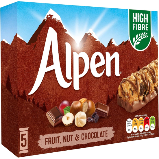 Alpen Fruit & Nut With Milk Chocolate 29g, Pack Of 6