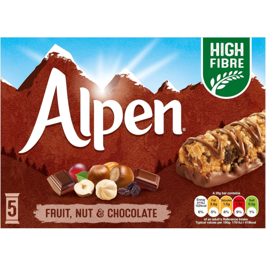 Alpen Fruit & Nut With Milk Chocolate 29g, Pack Of 6