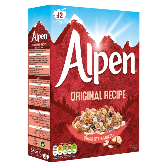 Alpen Muesli Breakfast Cereal 550g, Pack Of 6