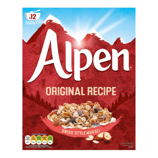 Alpen Muesli Breakfast Cereal 550g, Pack Of 6