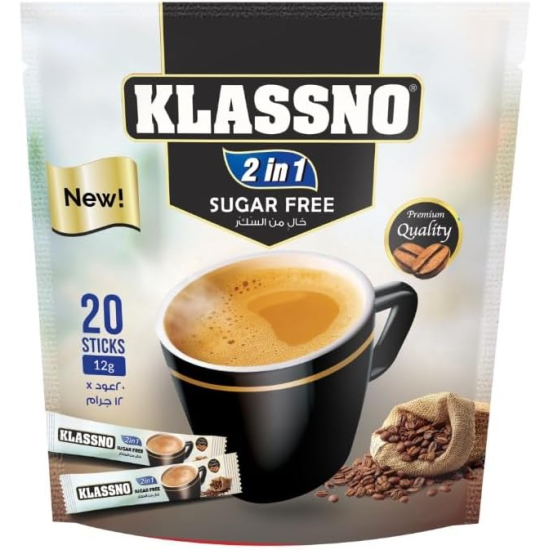 Klassno Coffee Mix 2In1 Sugar Free 20 Sachet, Pack Of 6