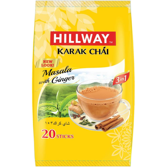 Hillway 3 In 1 Karak Chai Ging Masala 20 Stick 18g, Pack Of 6