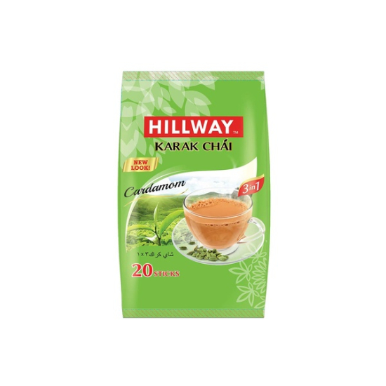 Hillway 3 In 1 Karak Chai Cardamom 20 Stick 18g, Pack Of 6