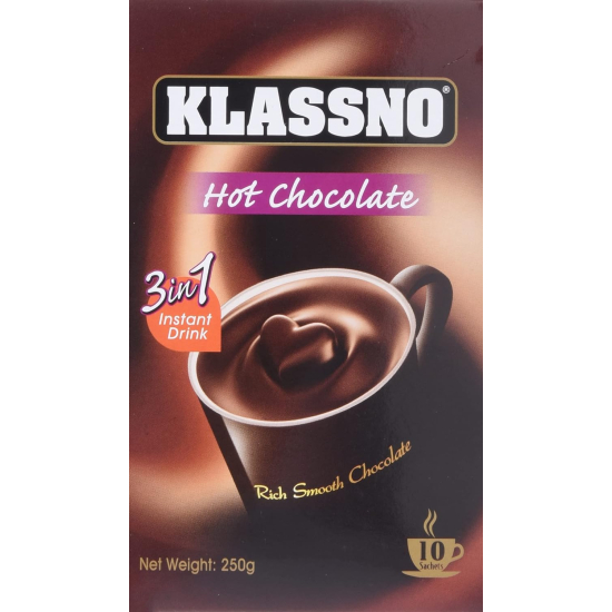 Klassno 3In1 Hot Chocolate 10 Sachet 25g, Pack Of 6