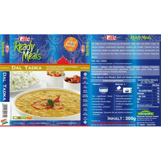 Gits Ready Meals Dal Tadka Mix 300g Pack Of 6