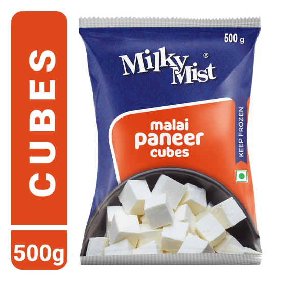 Milky Mist Paneer Cubes Frozen 500g, Pack Of 6