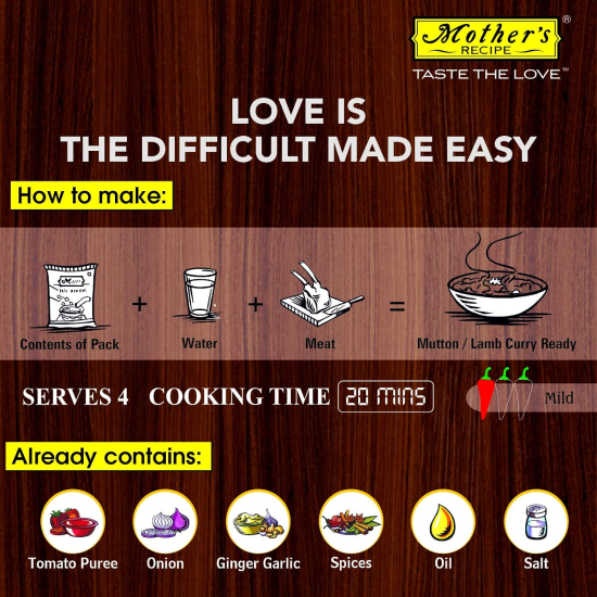 Mothers Recipe Ready To Cook Mutton/Lamb Curry Mix 100g, Pack Of 6