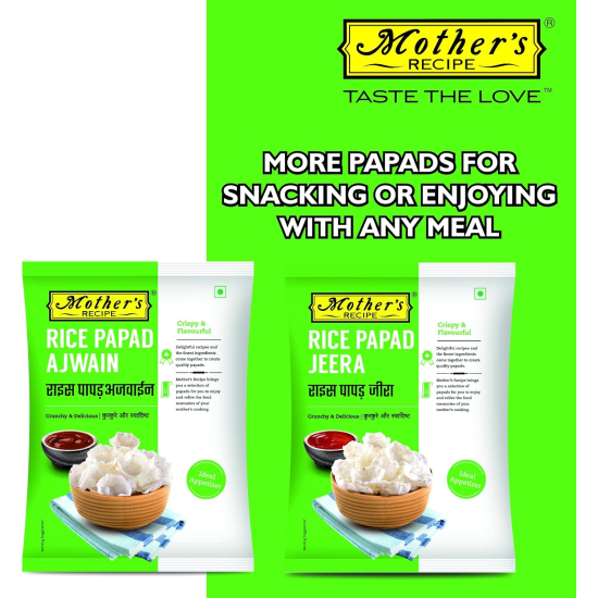 Mothers Recipe Rice Papad Jeera 75g, Pack Of 6