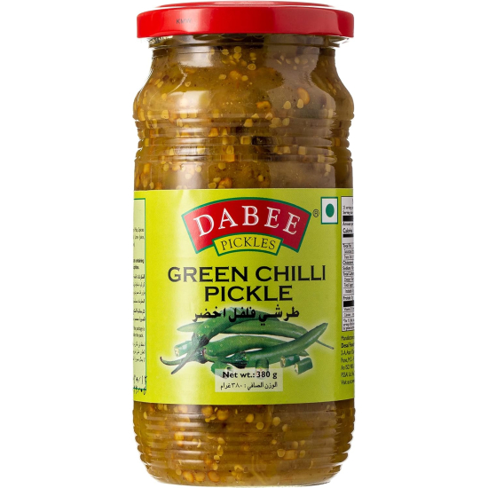 Dabee Green Chilli Pickle 380g, Pack Of 6