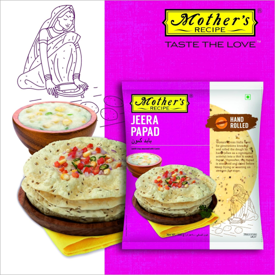 Mothers Recipe Jeera Papad Hand Rolled 200g Pack Of 6