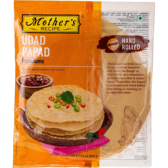 Mothers Recipe Udad Papad Hand Rolled 200g, Pack Of 6