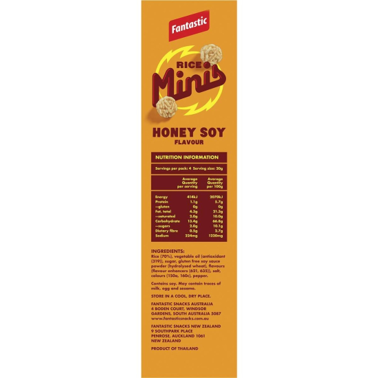 Fantastic Rice Mini Honey Soy 100g, Pack Of 6