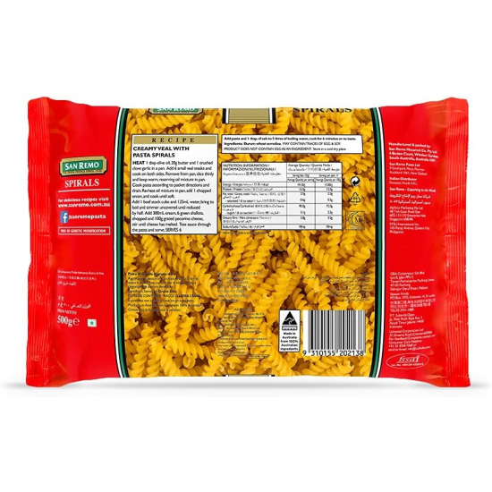 San Remo Pasta Spiral #16 500g, Pack Of 6