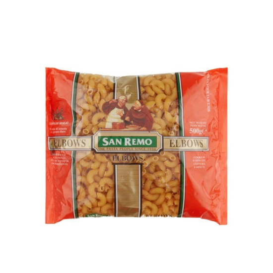 San Remo Pasta Elbows 500g, Pack Of 6