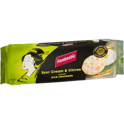 Fantastic Rice Cracker Sour Cream & Chives 100g, Pack Of 12 Fantastic Rice Cracker Sour Cream & Chives 100g, Pack Of 12