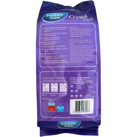 Snappy Tom Crystal Clean Cat Litter Lavender 2kg Pack Of 6