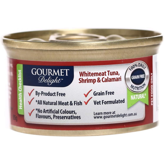 Gourmet Delight White Meat Tuna, Shrimp & Calamari 85g Pack Of 6