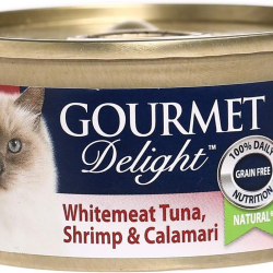 Gourmet Delight White Meat Tuna, Shrimp & Calamari 85g Pack Of 12 Gourmet Delight White Meat Tuna, Shrimp & Calamari 85g Pack Of 12