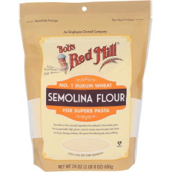 Bob's Red Mill Semolina Pasta Flour 24 Oz, Pack Of 4 Bob's Red Mill Semolina Pasta Flour 24 Oz, Pack Of 4