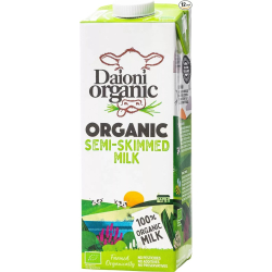 Daioni Organic Semi Skimmed UHT Milk (1 Litre), Pack Of 12 Daioni Organic Semi Skimmed UHT Milk (1 Litre), Pack Of 12