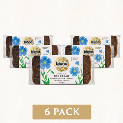 Biona Organic Rye Bread With Omega 3 Golden Linseed 500g, Pack Of 6 Biona Organic Rye Bread With Omega 3 Golden Linseed 500g, Pack Of 6