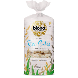 Biona Rice Cakes With Salt Organic Wholegrain 100g, Pack Of 12 Biona Rice Cakes With Salt Organic Wholegrain 100g, Pack Of 12