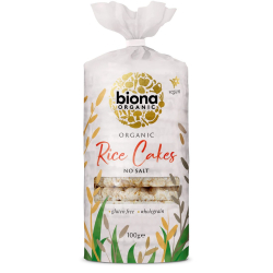Biona Organic Rice Cakes No Salt Wholegrain 100g, Pack Of 12 Biona Organic Rice Cakes No Salt Wholegrain 100g, Pack Of 12
