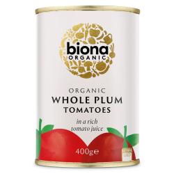 Biona Organic Whole Plum Peeled Tomatoes 400g, Pack Of 12 Biona Organic Whole Plum Peeled Tomatoes 400g, Pack Of 12