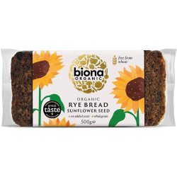 Biona Organic Rye Sunflower Seed Bread 500g, Pack 6 Biona Organic Rye Sunflower Seed Bread 500g, Pack 6