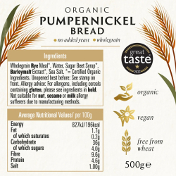 Biona Organic Pumpernickel Bread 500g, Pack Of 8 Biona Organic Pumpernickel Bread 500g, Pack Of 8
