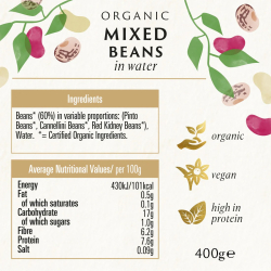Biona Organic Mixed Beans In Water 400g, Pack Of 6 Biona Organic Mixed Beans In Water 400g, Pack Of 6