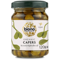 Biona Organic Capers in Extra Virgin Olive Oil 120g, Pack Of 6 Biona Organic Capers in Extra Virgin Olive Oil 120g, Pack Of 6