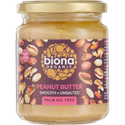 Biona Organic Peanut Butter Smooth Unsalted 250g, Pack Of 6 Biona Organic Peanut Butter Smooth Unsalted 250g, Pack Of 6