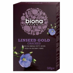 Biona Cracked Linseed Gold Organic Omega Extra - Omega 3 500g, Pack Of 6 Biona Cracked Linseed Gold Organic Omega Extra - Omega 3 500g, Pack Of 6